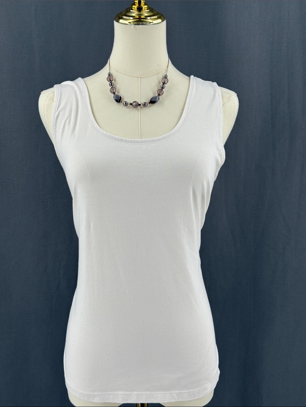 Classic White Scoop Neck Tank Top - Women
